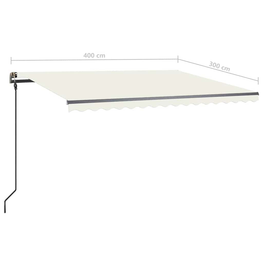 Tenda Automatica con Sensore Vento e LED 4x3 m Crema