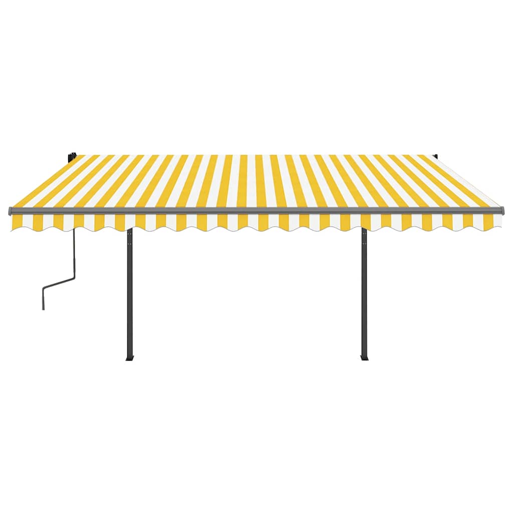 Tenda Automatica con Sensore Vento e LED 4x3 m Gialla Bianca