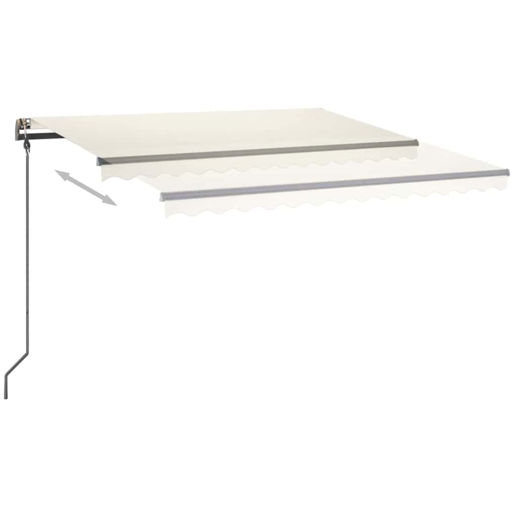 Tenda da Sole Retrattile Manuale con LED 4,5x3 m Crema