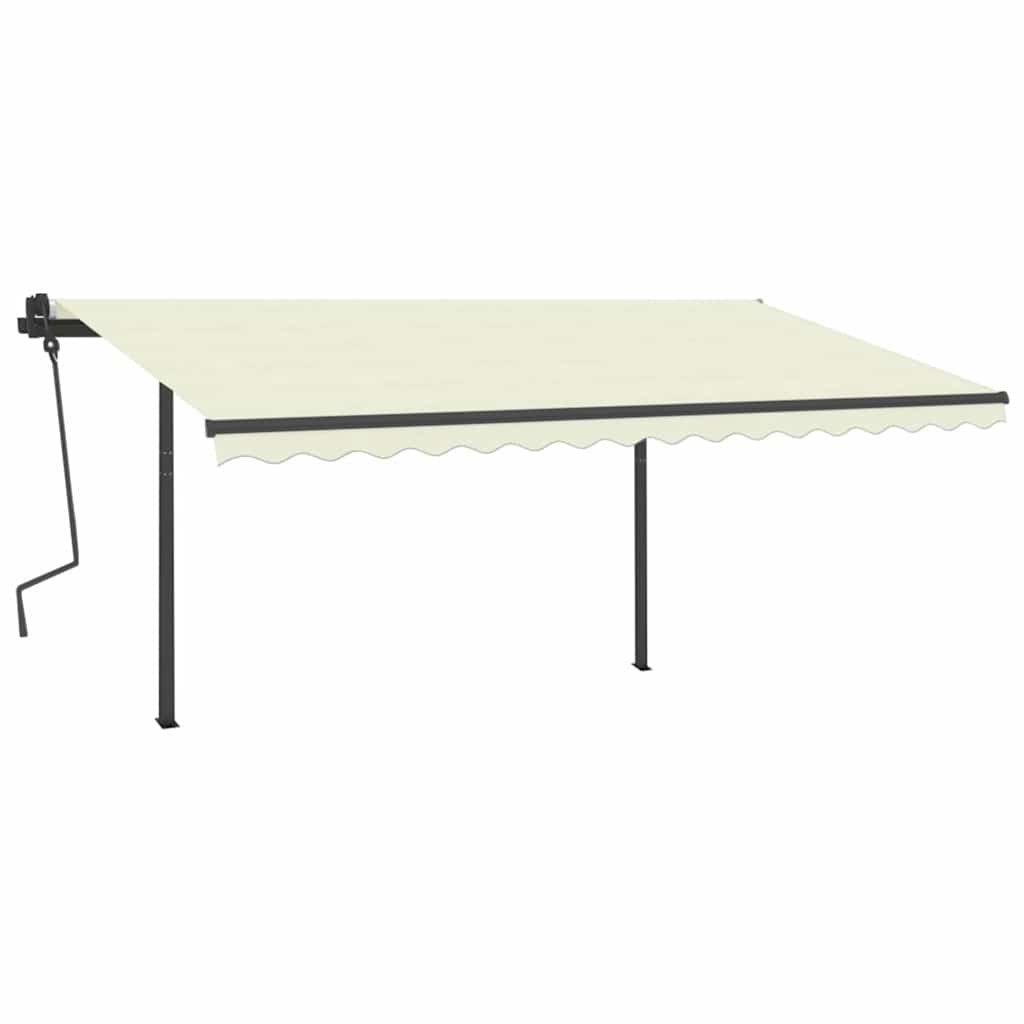 Tenda da Sole Retrattile Manuale con LED 4,5x3 m Crema
