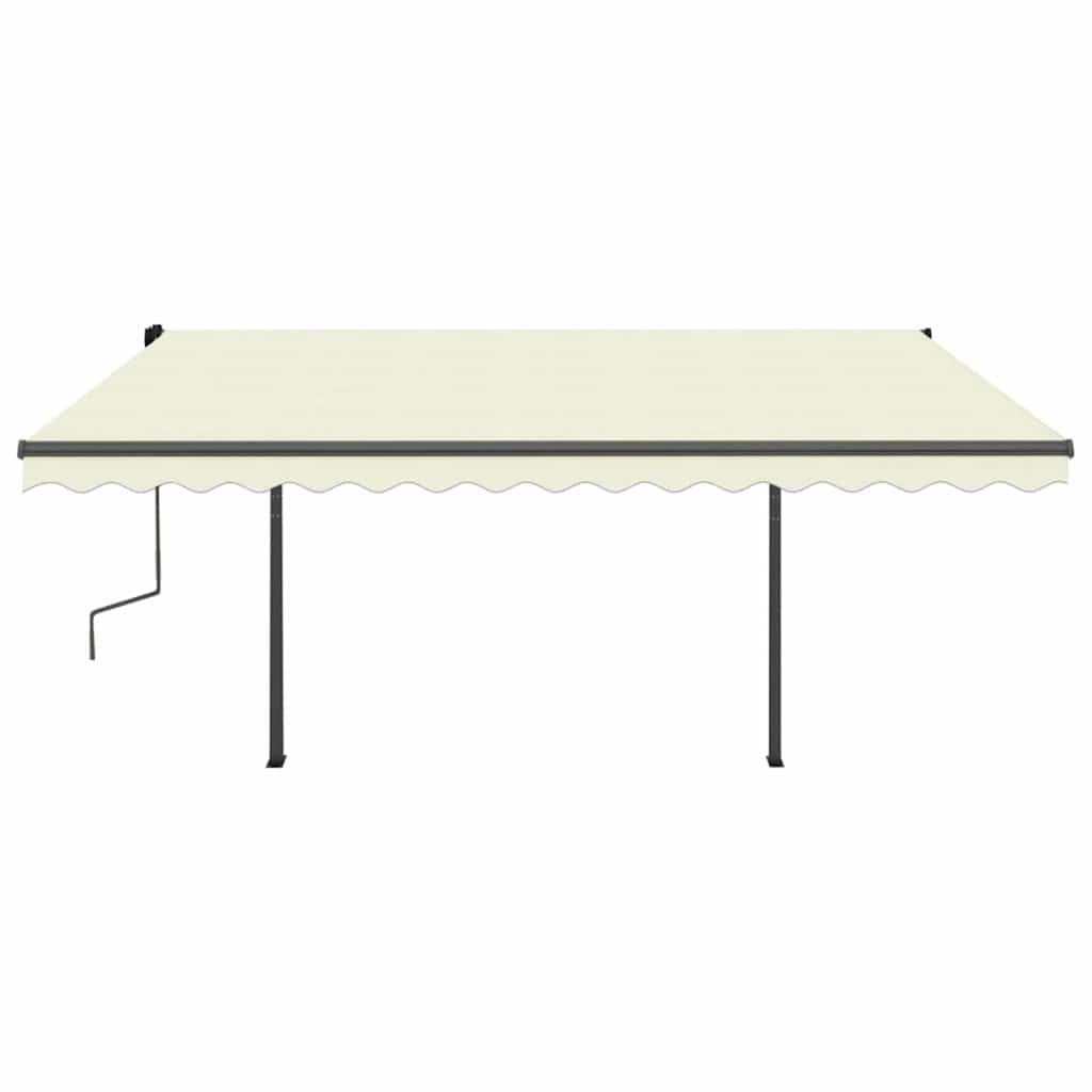 Tenda da Sole Retrattile Manuale con LED 4,5x3 m Crema