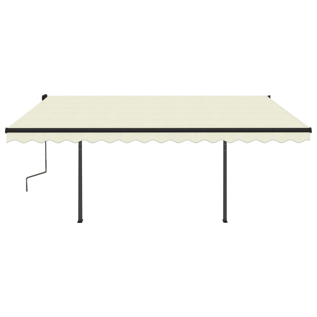 Tenda da Sole Retrattile Automatica con Pali 4,5x3 m Crema