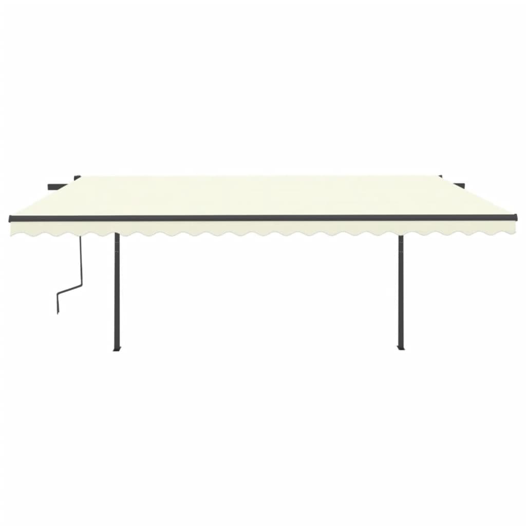 Tenda da Sole Retrattile Manuale con Pali 5x3 m Crema