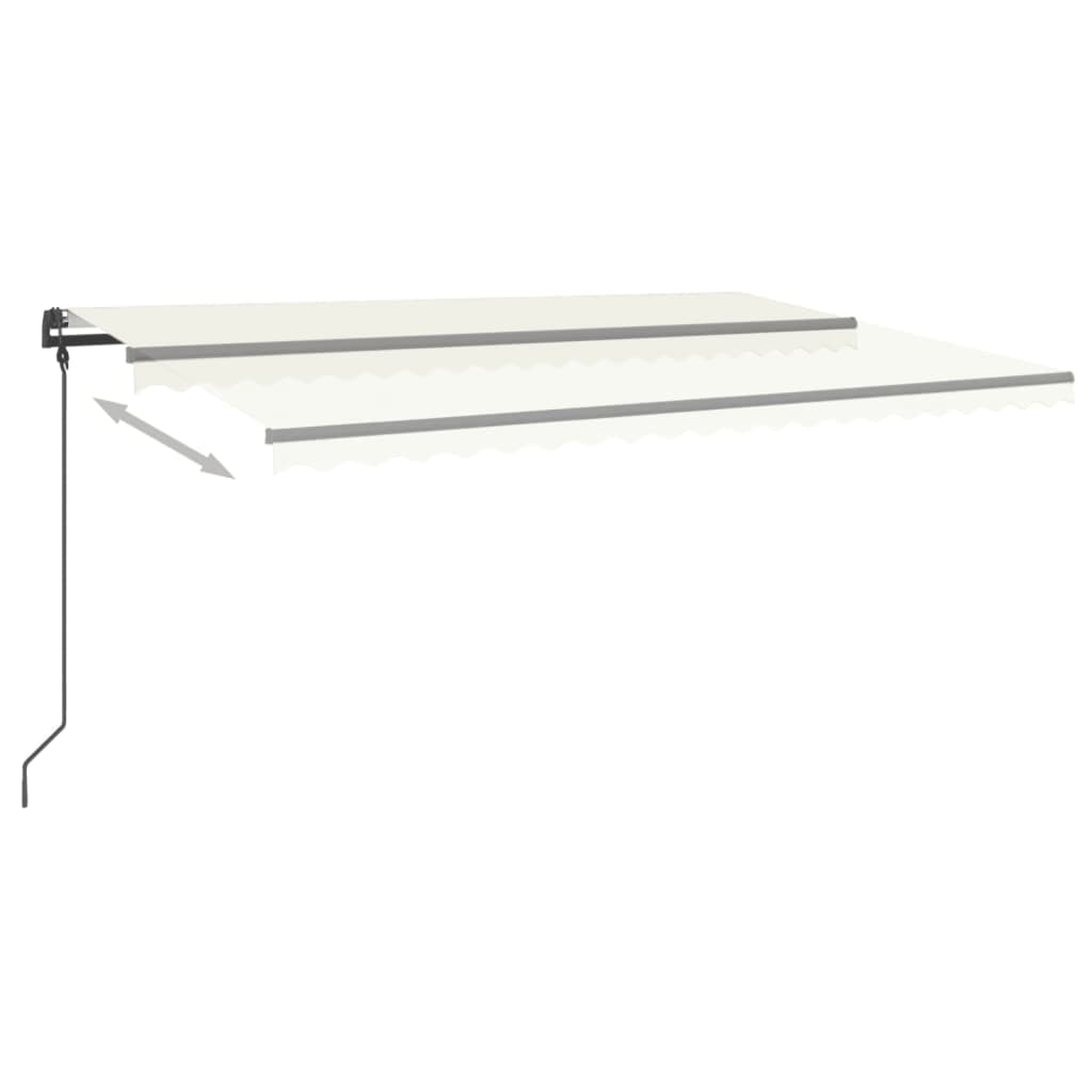Tenda da Sole Retrattile Manuale con Pali 5x3 m Crema