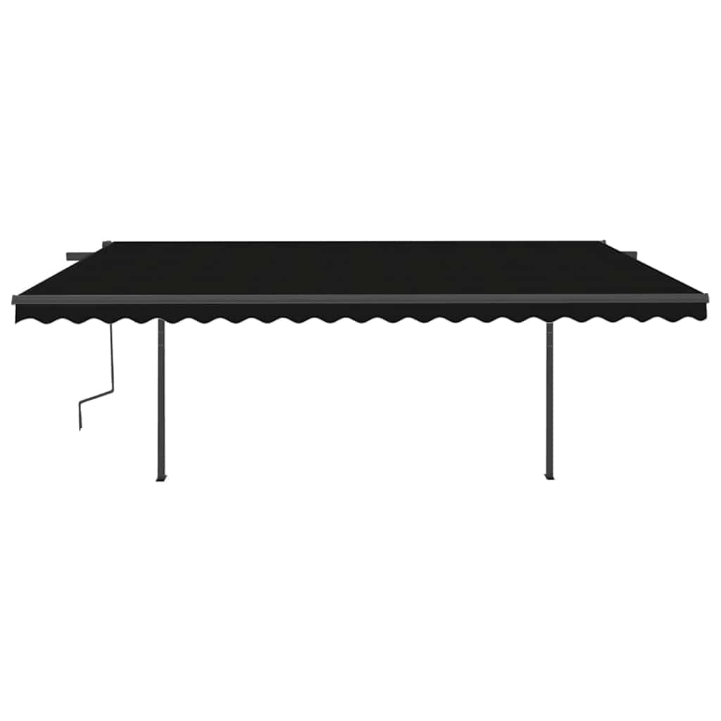 Tenda da Sole Retrattile Automatica con Pali 5x3 m Antracite