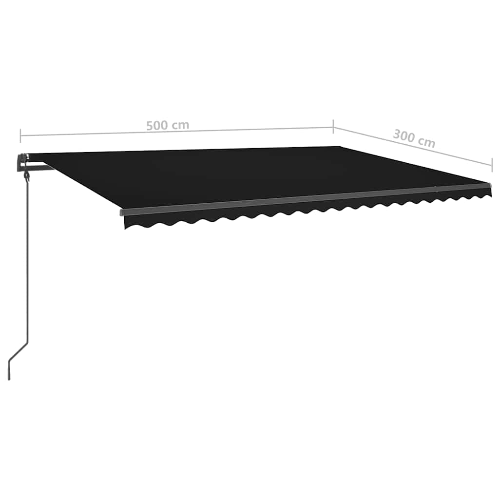 Tenda Automatica con Sensore Vento e LED 5x3 m Antracite