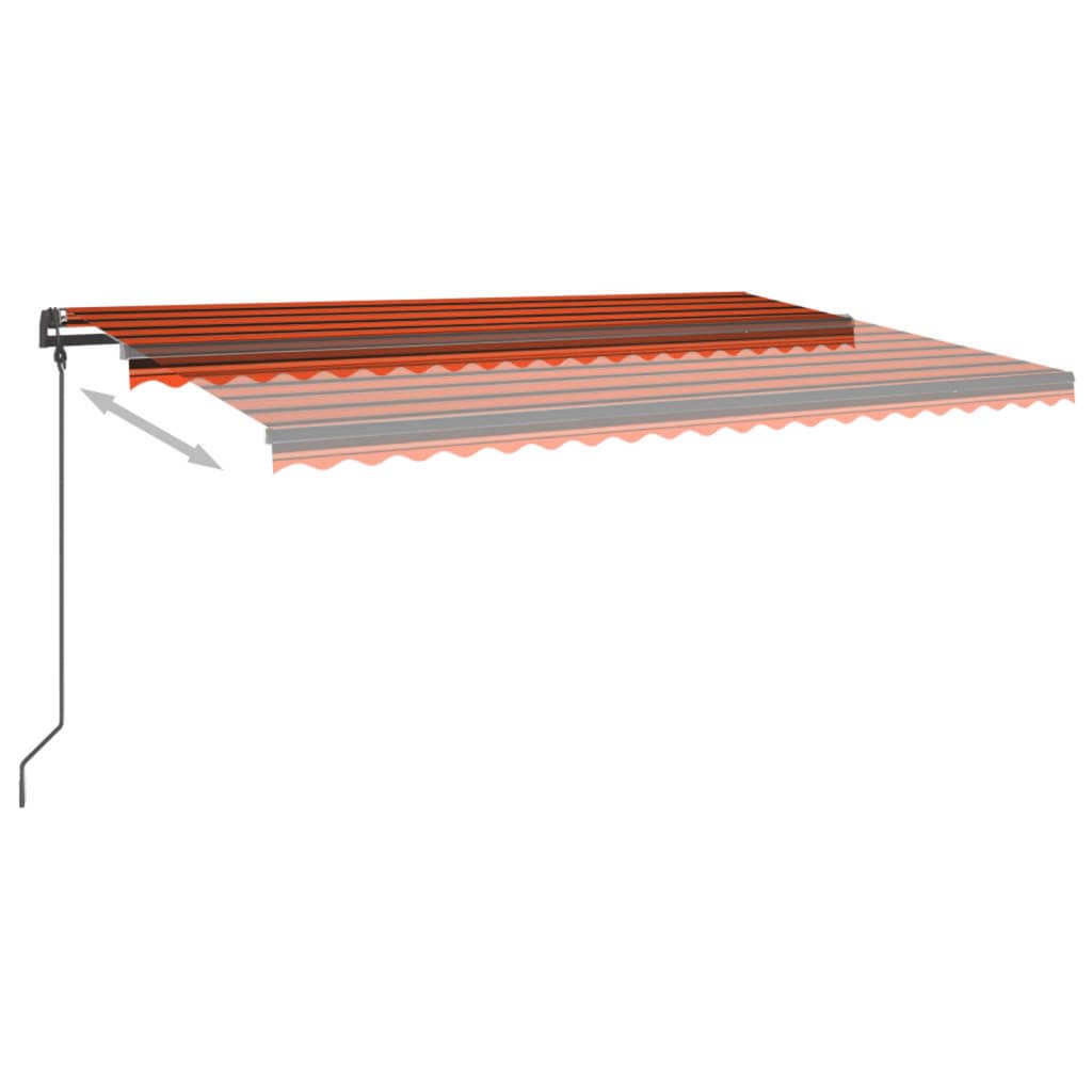 Tenda Automatica con Sensore Vento e LED 5x3 m Arancio Marrone
