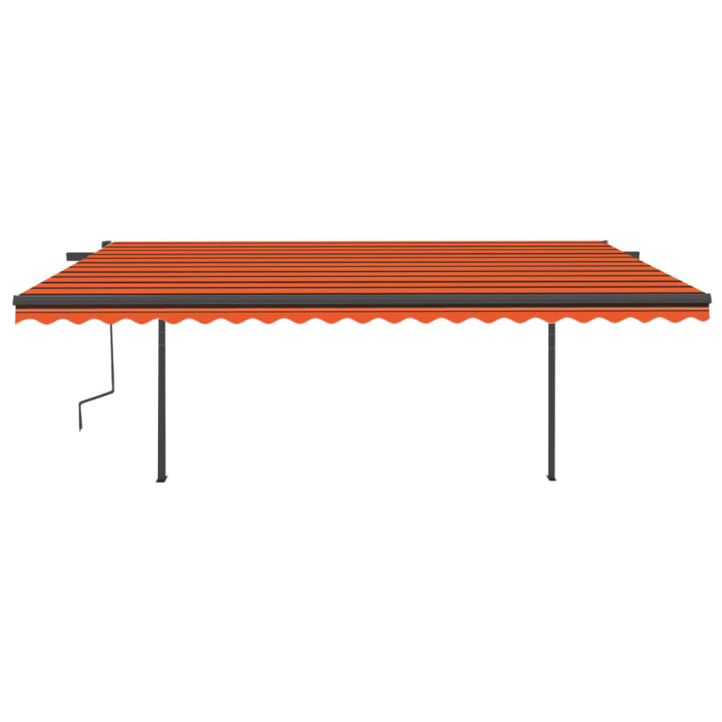 Tenda Automatica con Sensore Vento e LED 5x3 m Arancio Marrone