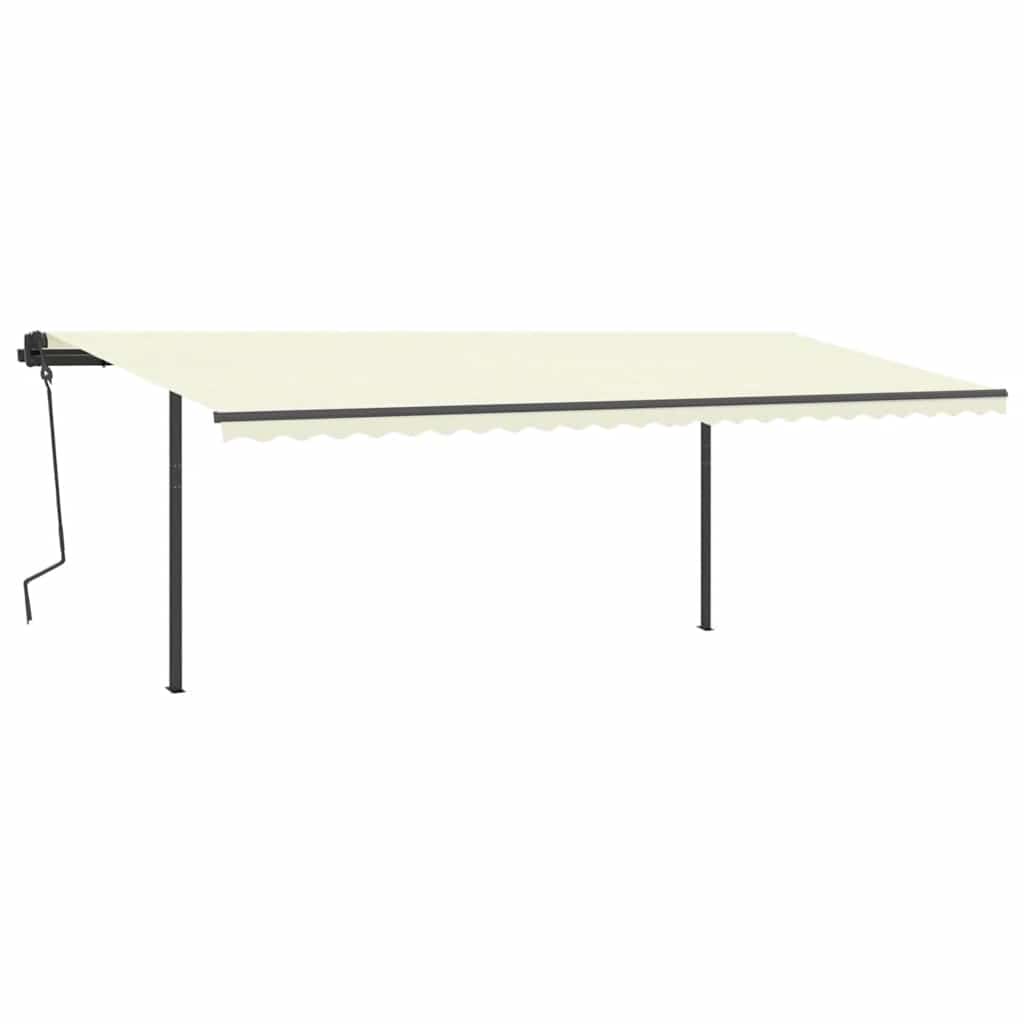 Tenda da Sole Retrattile Manuale con LED 6x3 m Crema