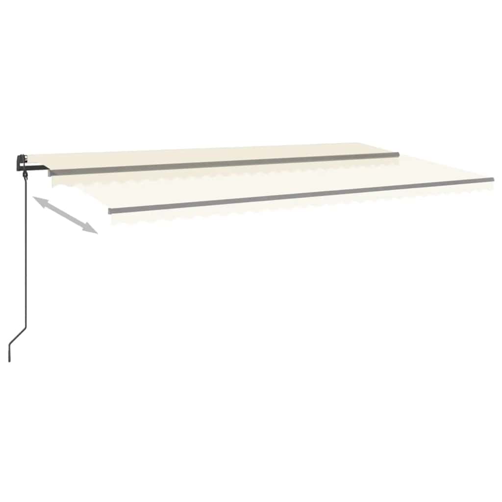 Tenda da Sole Retrattile Manuale con LED 6x3 m Crema