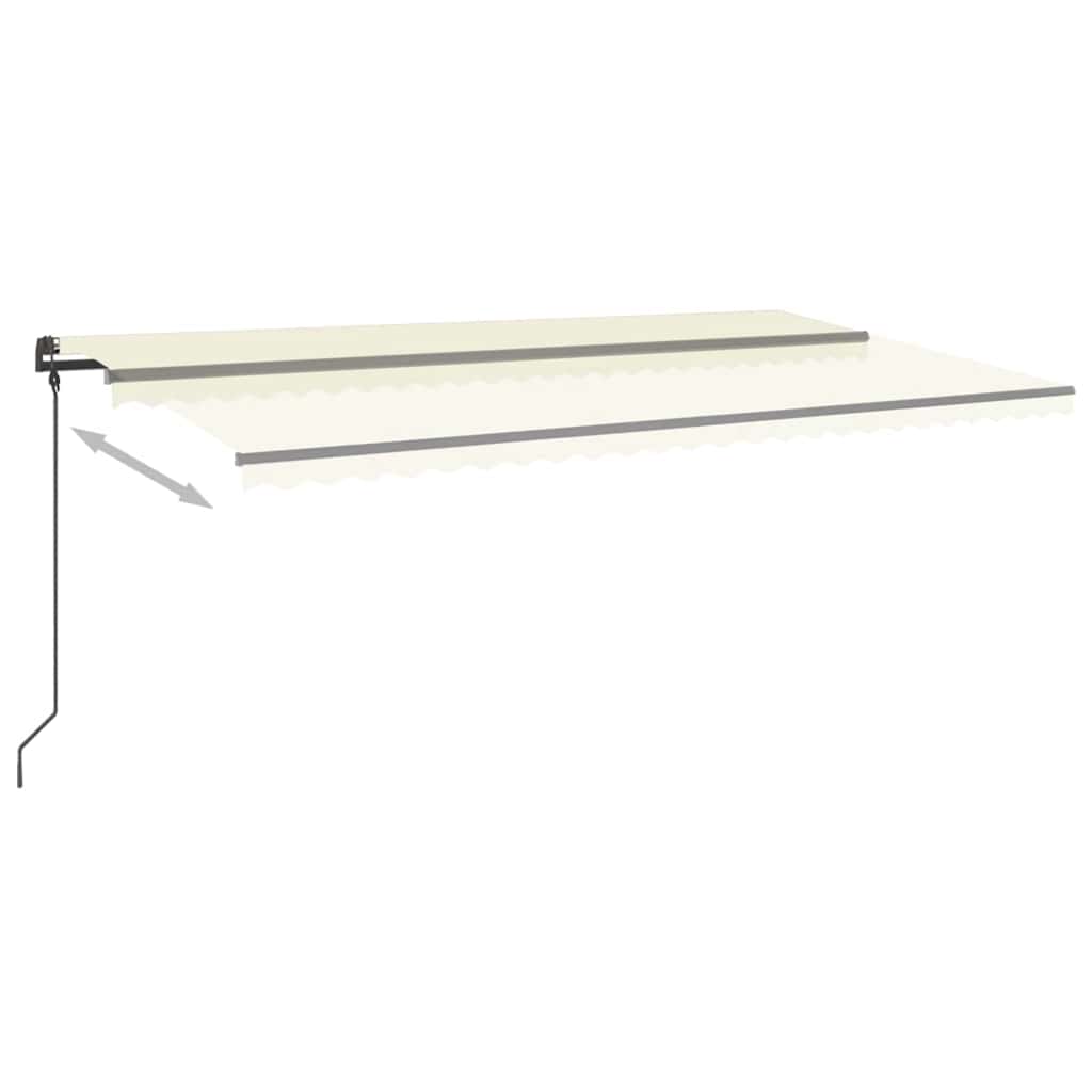 Tenda da Sole Retrattile Automatica con Pali 6x3 m Crema