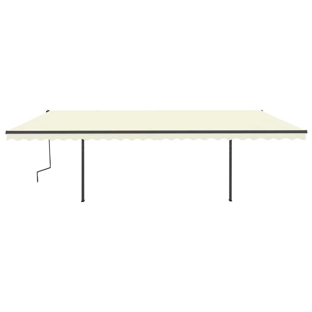 Tenda da Sole Retrattile Automatica con Pali 6x3 m Crema