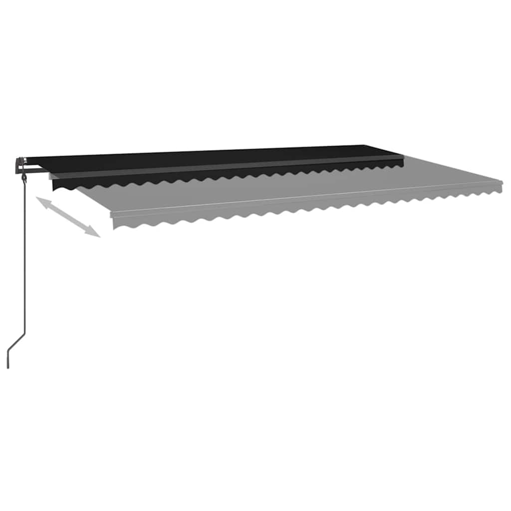 Tenda da Sole Retrattile Automatica con Pali 6x3 m Antracite