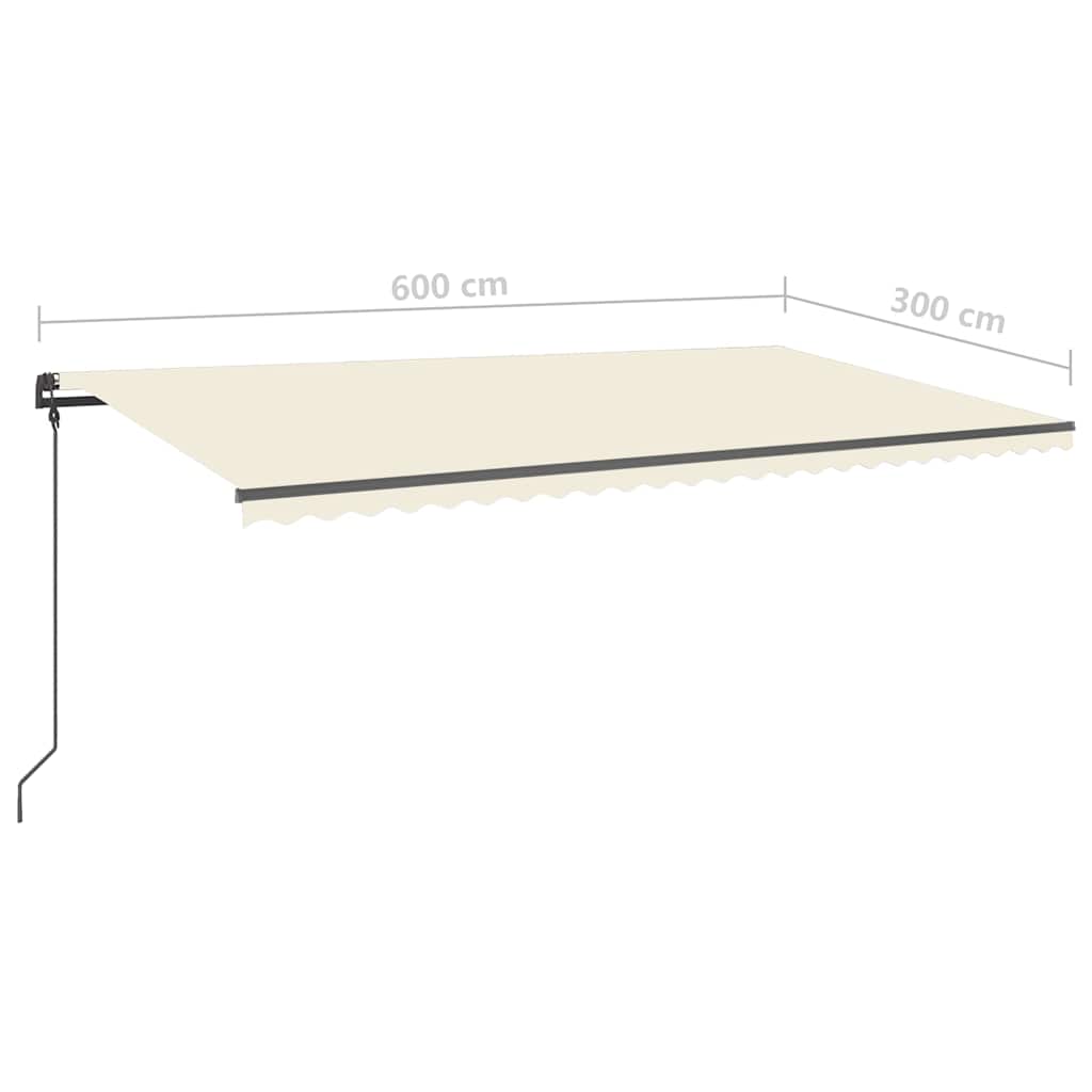 Tenda da Sole Automatica con Sensore Vento e LED 6x3 m Crema