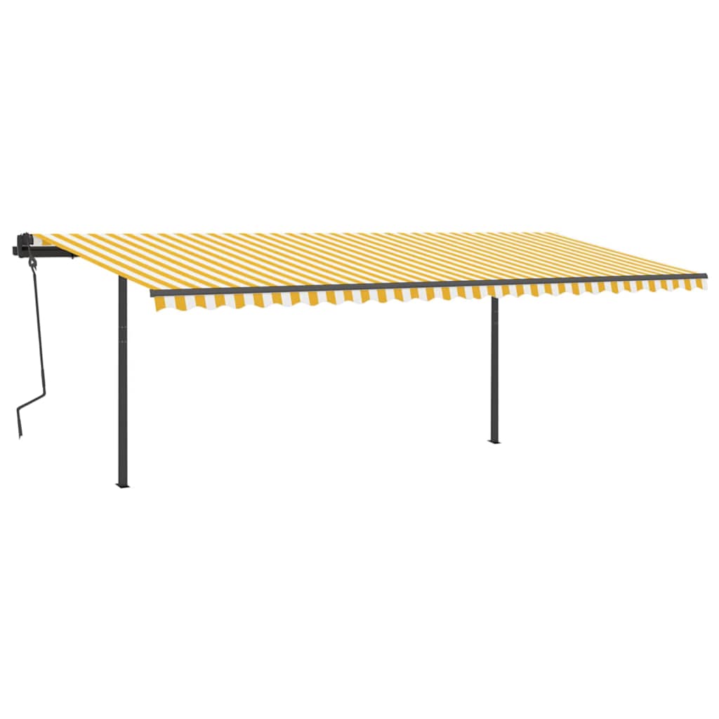 Tenda Automatica con Sensore Vento e LED 6x3 m Gialla Bianca