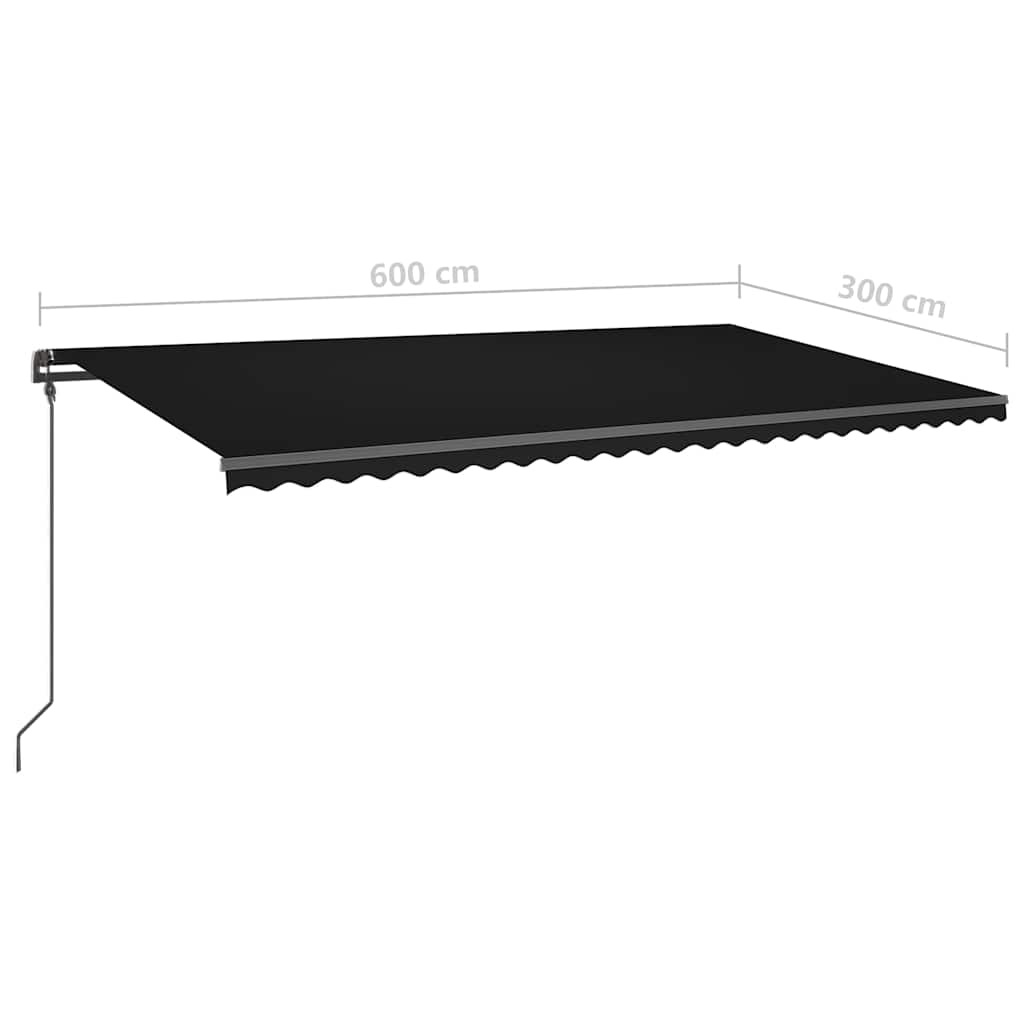 Tenda da Sole Automatica con Sensore Vento e LED 6x3m Antracite