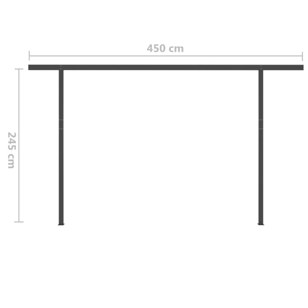 Tenda da Sole Manuale con LED 4x3,5 m Arancione e Marrone