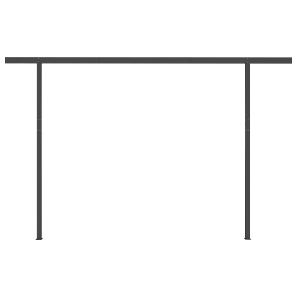 Tenda da Sole Manuale con LED 4x3,5 m Arancione e Marrone