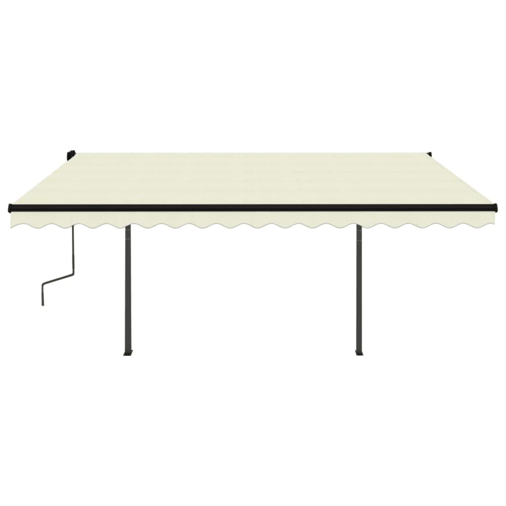 Tenda da Sole Retrattile Automatica con Pali 4x3,5 m Crema