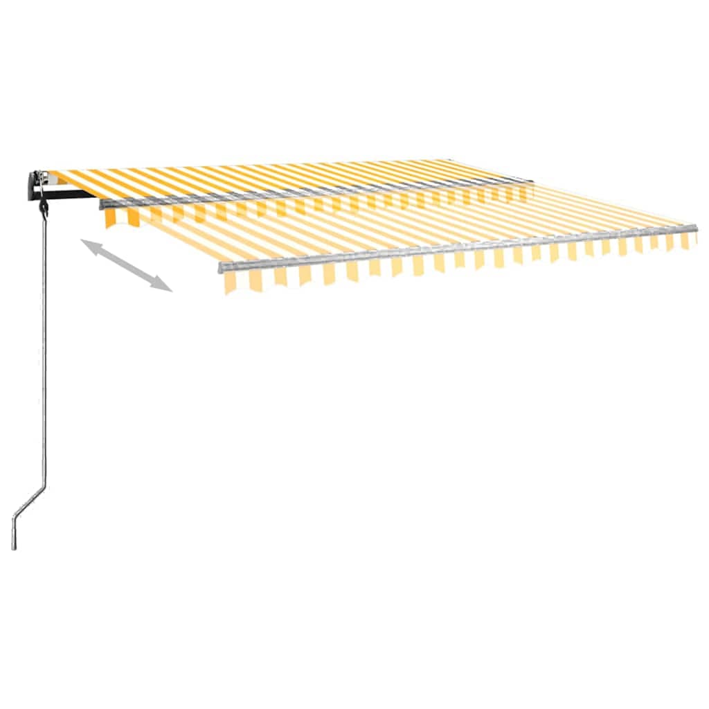 Tenda da Sole Retrattile Automatica Pali 4x3,5 m Gialla Bianca