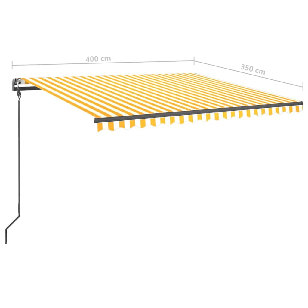 Tenda da Sole Retrattile Automatica Pali 4x3,5 m Gialla Bianca