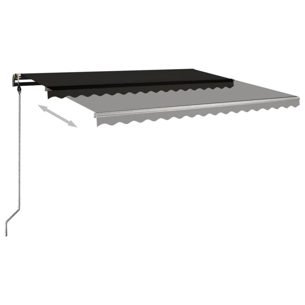 Tenda da Sole Retrattile Automatica con Pali 4x3,5 m Antracite