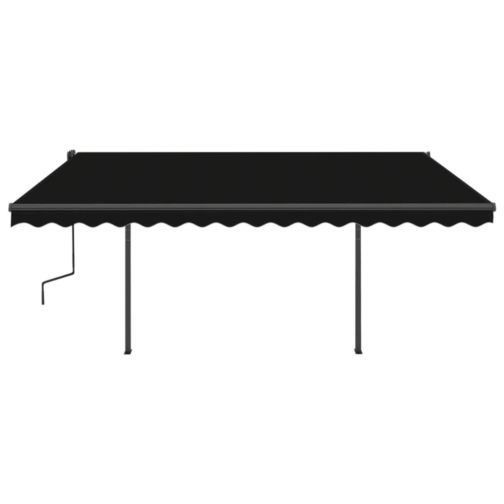 Tenda da Sole Retrattile Automatica con Pali 4x3,5 m Antracite
