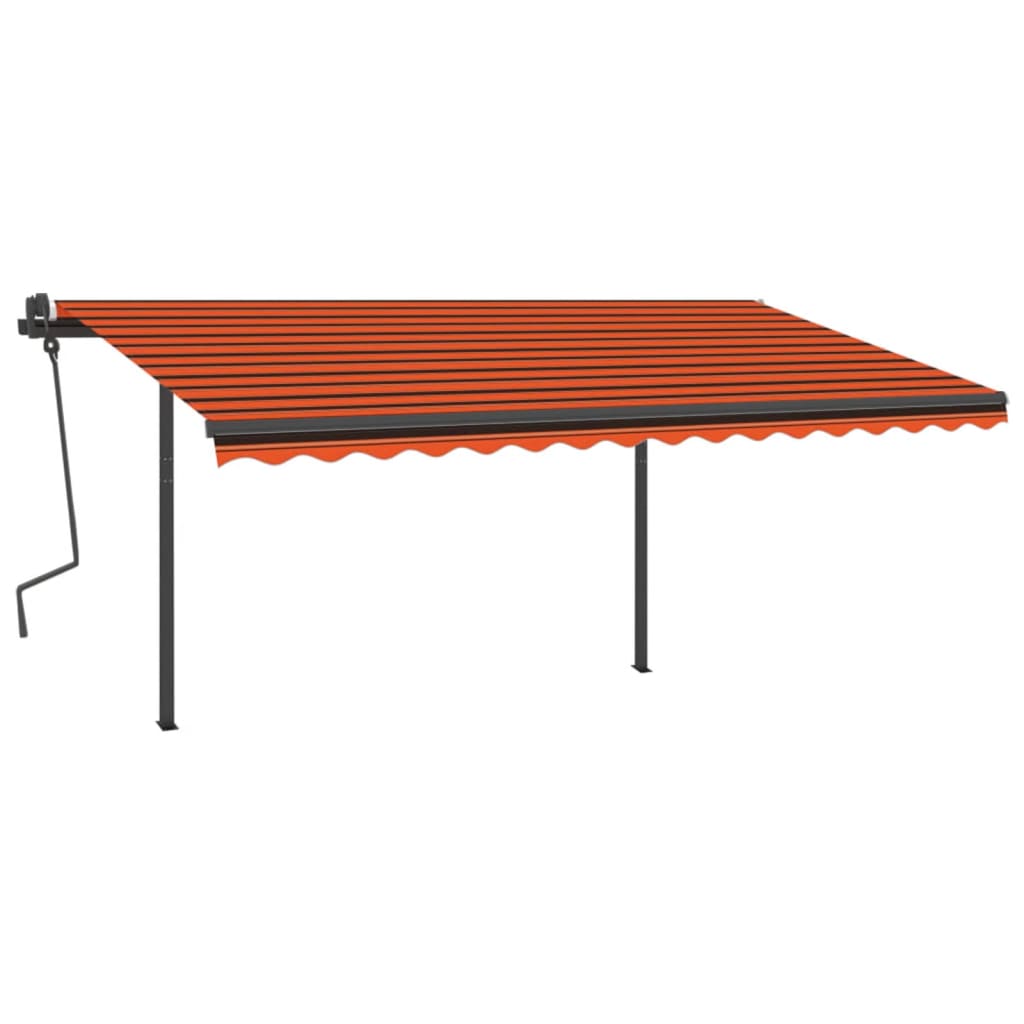 Tenda Retrattile Automatica con Pali 4x3,5 m Arancione Marrone