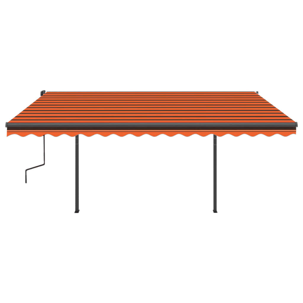 Tenda Retrattile Automatica con Pali 4x3,5 m Arancione Marrone
