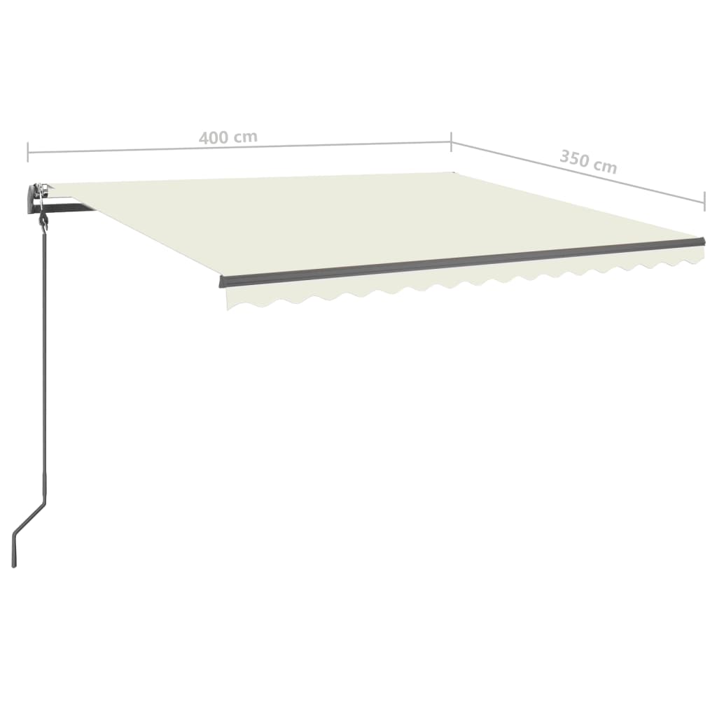 Tenda Automatica con Sensore Vento e LED 4x3,5 m Crema