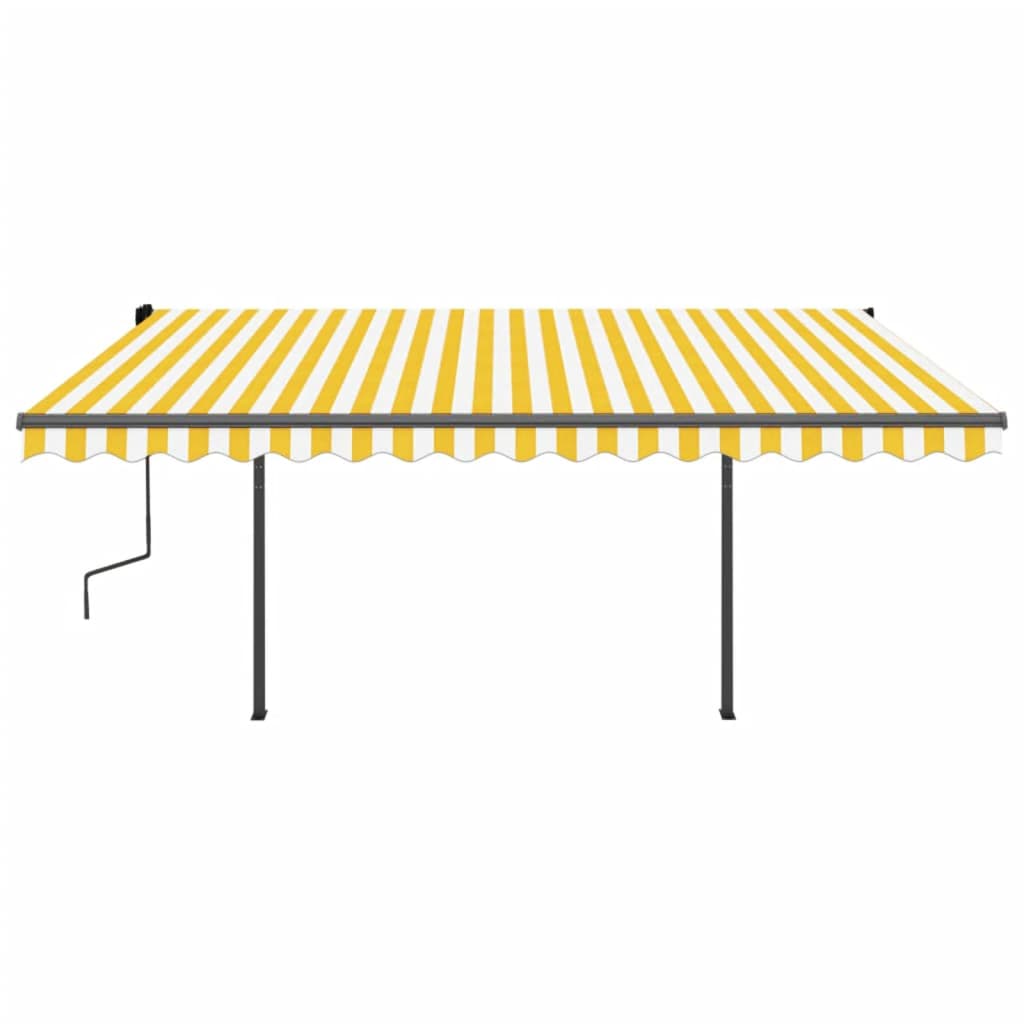 Tenda Automatica con Sensore Vento LED 4x3,5 m Gialla e Bianca