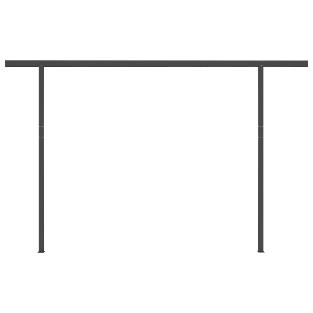 Tenda Sole Retrattile Manuale con Pali 4,5x3,5 m Gialla Bianca