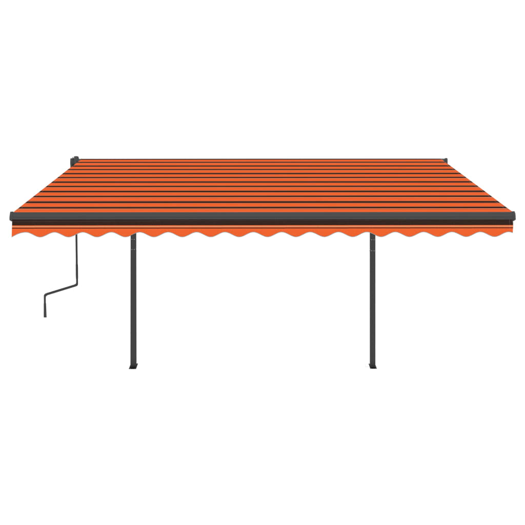 Tenda Sole Retrattile Manuale Pali 4,5x3,5 m Arancione Marrone