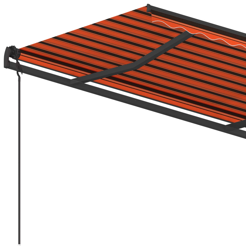 Tenda Sole Retrattile Manuale Pali 4,5x3,5 m Arancione Marrone