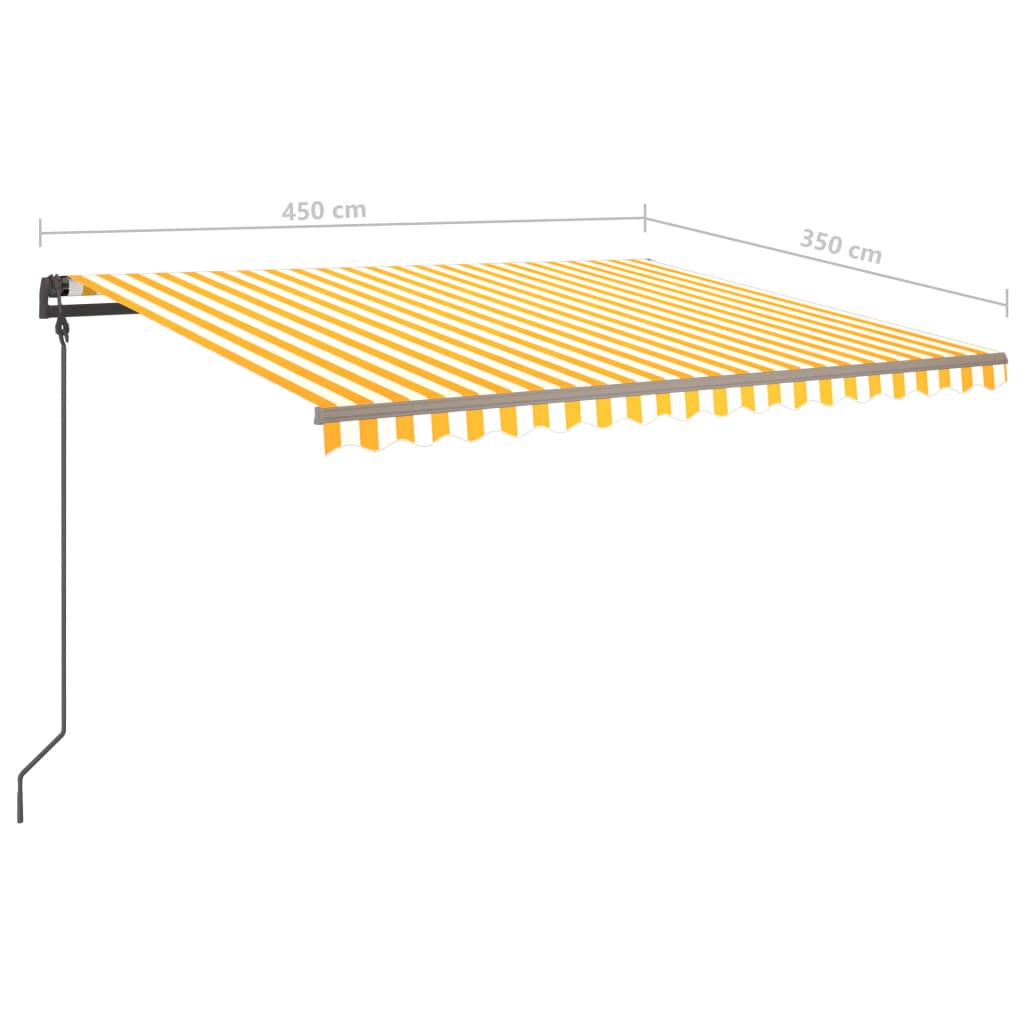Tenda da Sole Retrattile Automatica Pali 4,5x3,5m Gialla Bianca