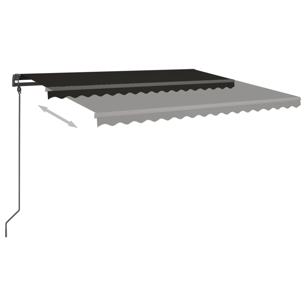 Tenda da Sole Retrattile Automatica e Pali 4,5x3,5 m Antracite