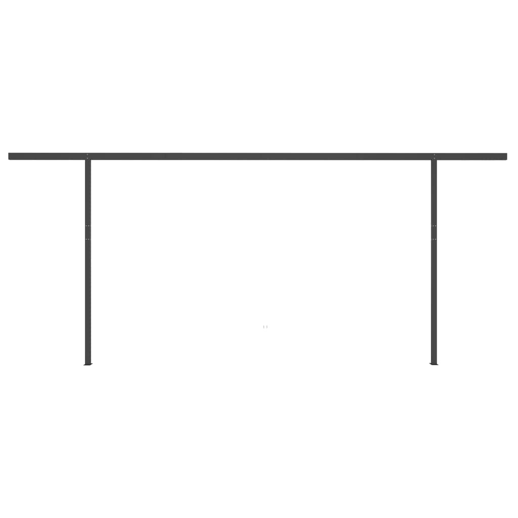 Tenda da Sole Retrattile Manuale LED 5x3,5 m Arancione Marrone
