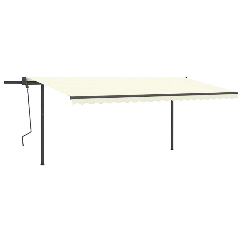 Tenda da Sole Retrattile Automatica con Pali 5x3,5 m Crema