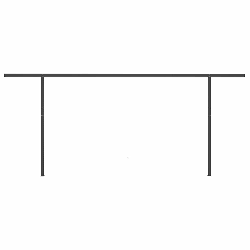 Tenda da Sole Retrattile Automatica con Pali 5x3,5 m Crema