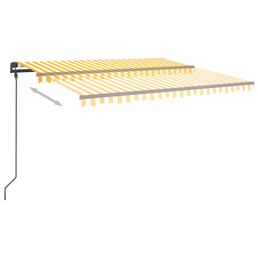 Tenda da Sole Retrattile Automatica Pali 5x3,5 m Gialla Bianca