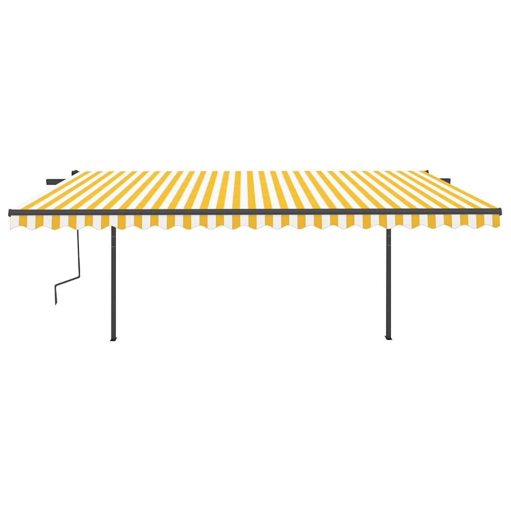 Tenda da Sole Retrattile Automatica Pali 5x3,5 m Gialla Bianca