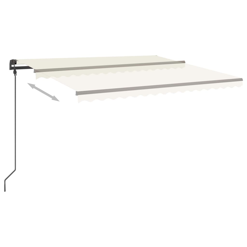 Tenda Automatica con Sensore Vento e LED 5x3,5 m Crema