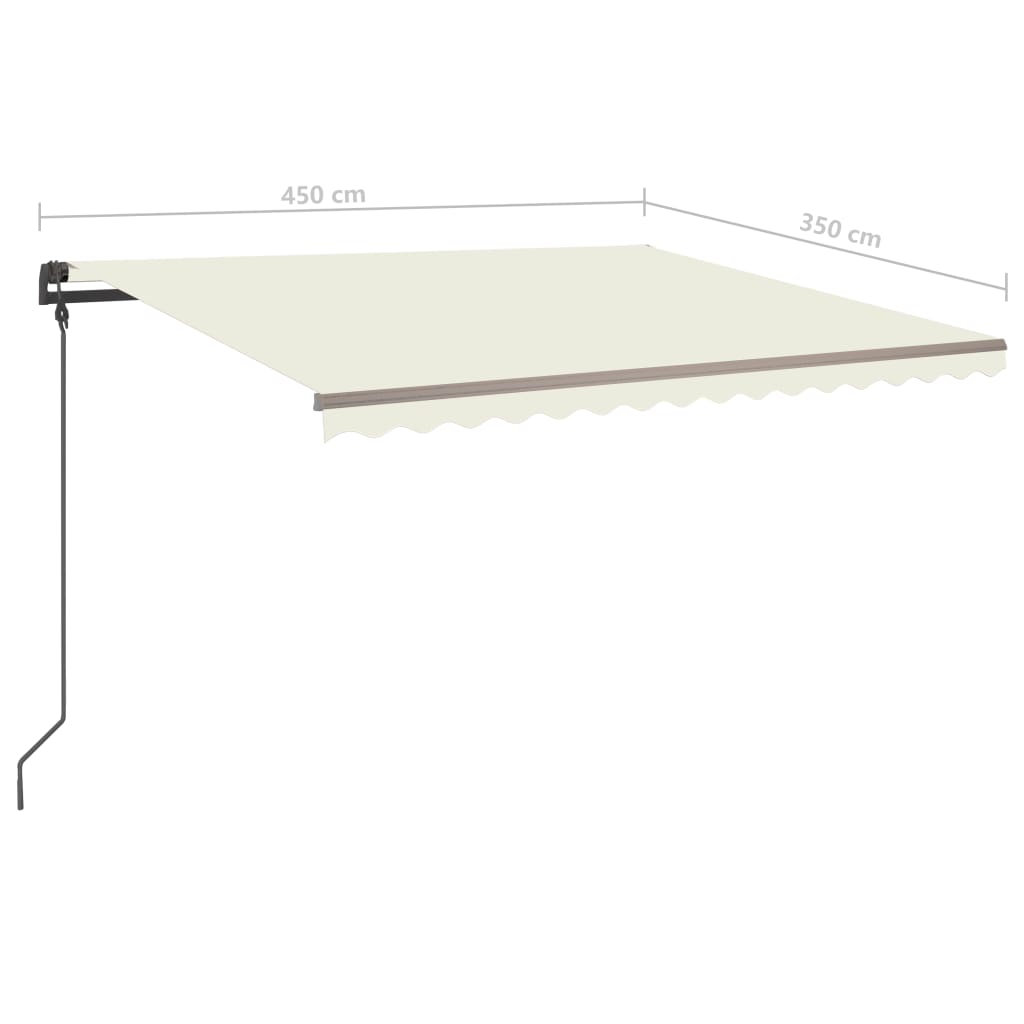 Tenda Automatica con Sensore Vento e LED 5x3,5 m Crema