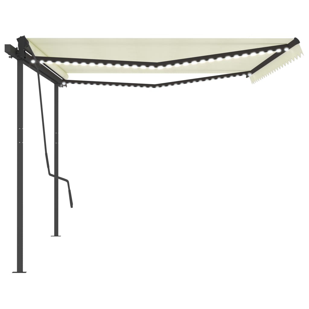 Tenda Automatica con Sensore Vento e LED 5x3,5 m Crema