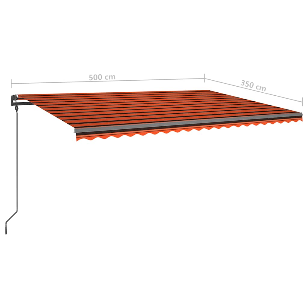 Tenda Automatica con Sensore Vento e LED 5x3,5m Arancio Marrone