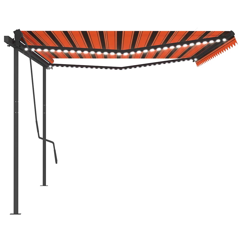 Tenda Automatica con Sensore Vento e LED 5x3,5m Arancio Marrone