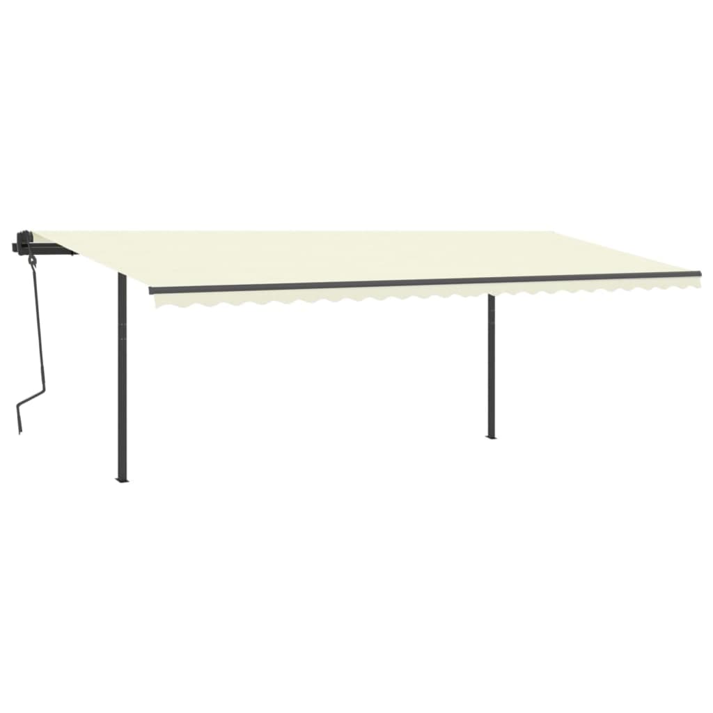 Tenda da Sole Retrattile Manuale con LED 6x3,5 m Crema