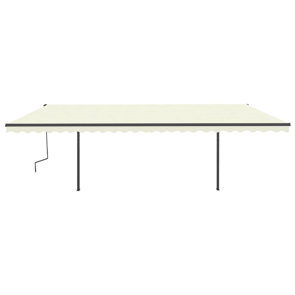 Tenda da Sole Retrattile Manuale con LED 6x3,5 m Crema