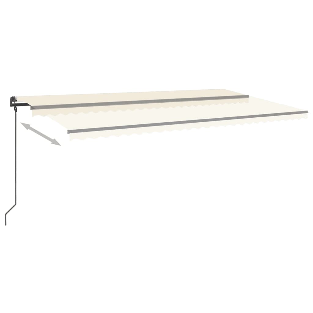 Tenda da Sole Retrattile Manuale con LED 6x3,5 m Crema