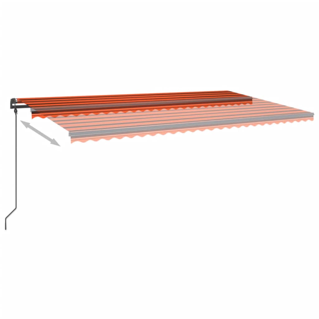 Tenda Retrattile Automatica con Pali 6x3,5 m Arancio e Marrone